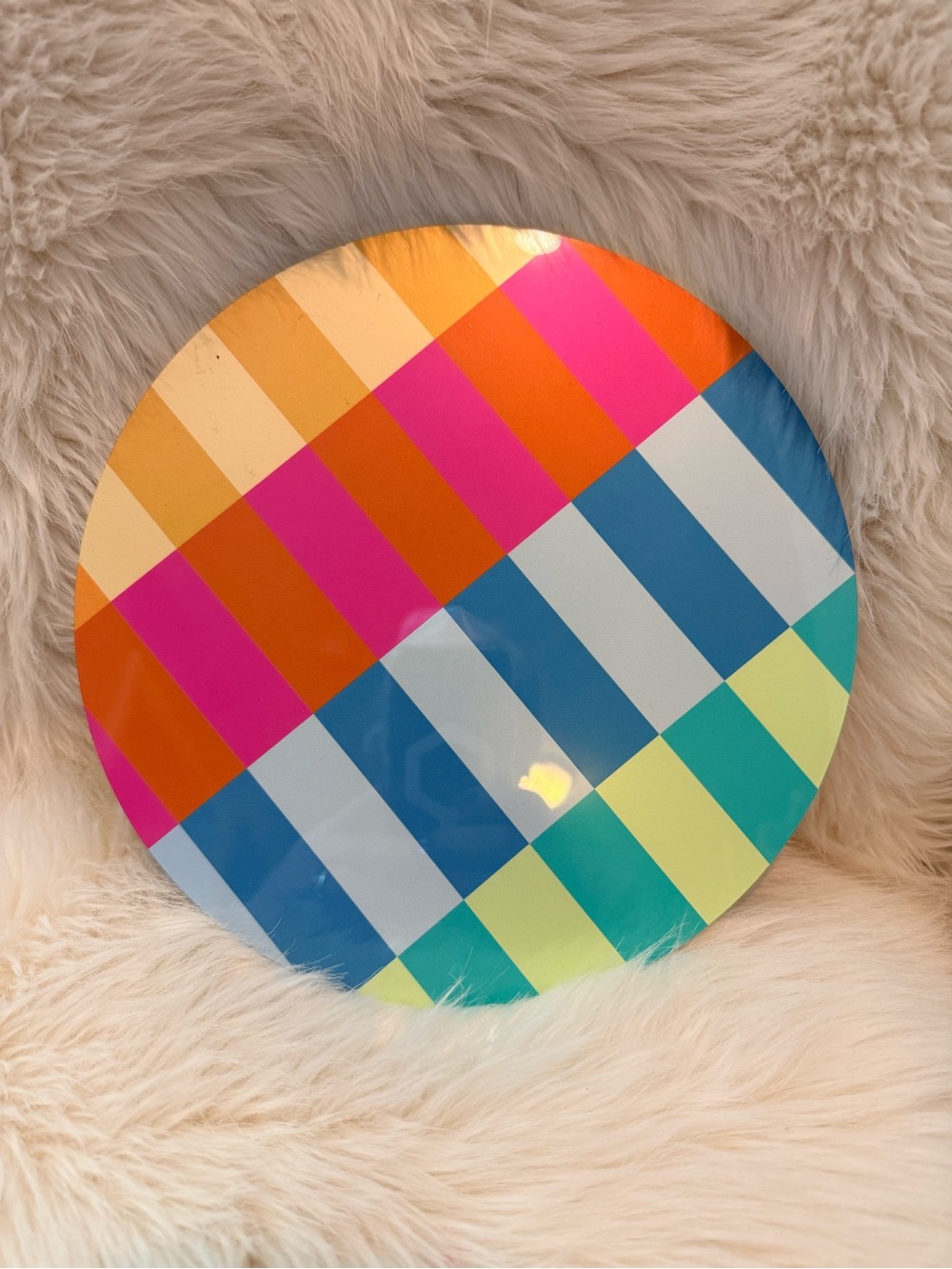 3ea Lazy Susan Colorful Check Stripe